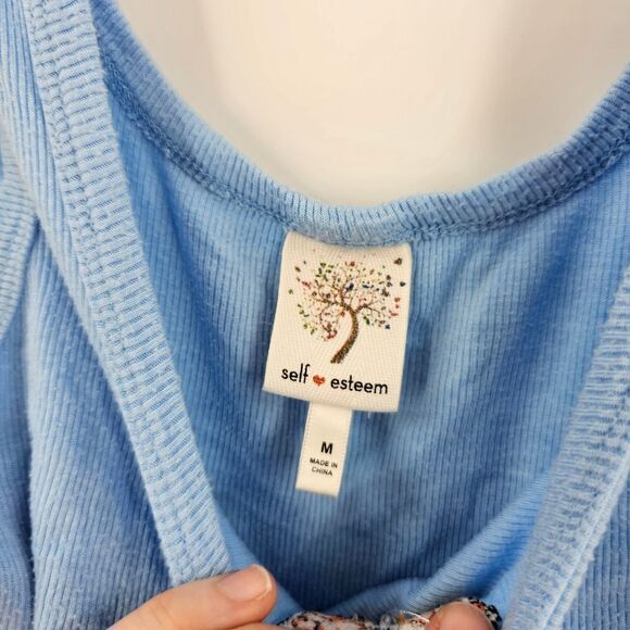 Self esteem medium Blue Sleeveless Top with Butterfly Detail ruched - Picture 3 of 3